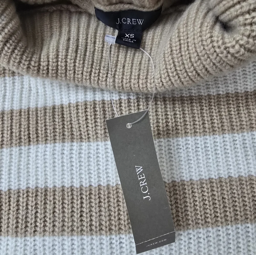 NWT J.Crew Long Sleeve Striped Turtleneck Seeater Size XS - Picture 5 of 5